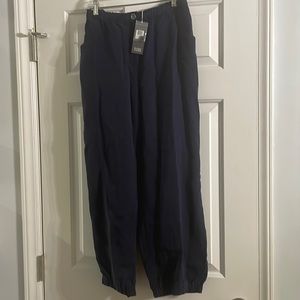 NWT 2X Eileen Fisher Navy Tapered Crop Pants